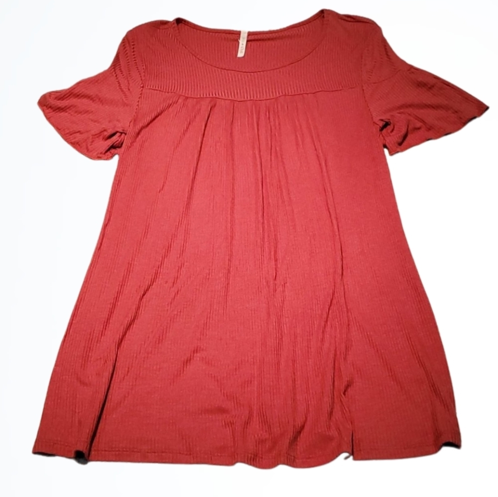 Lime N Chili Dusty Red Long Short Sleeve Tunic S